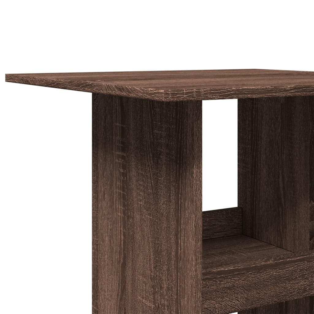 Bar Table with Storage Brown Oak 60x60x102 cm Engineered Wood