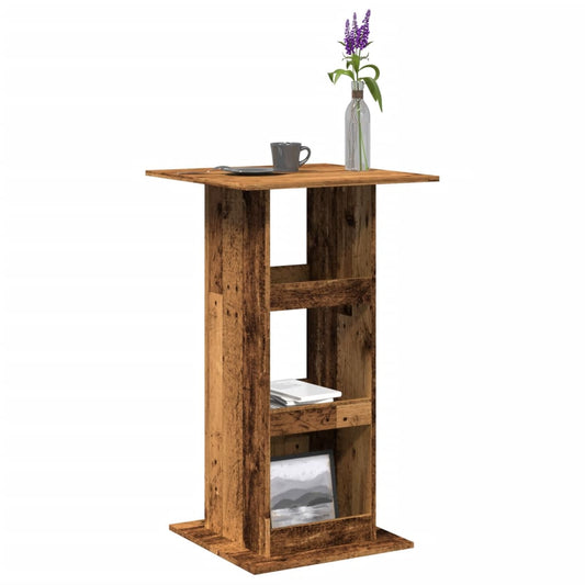 Bar Table with Storage Old Wood 60x60x102 cm Engineered Wood