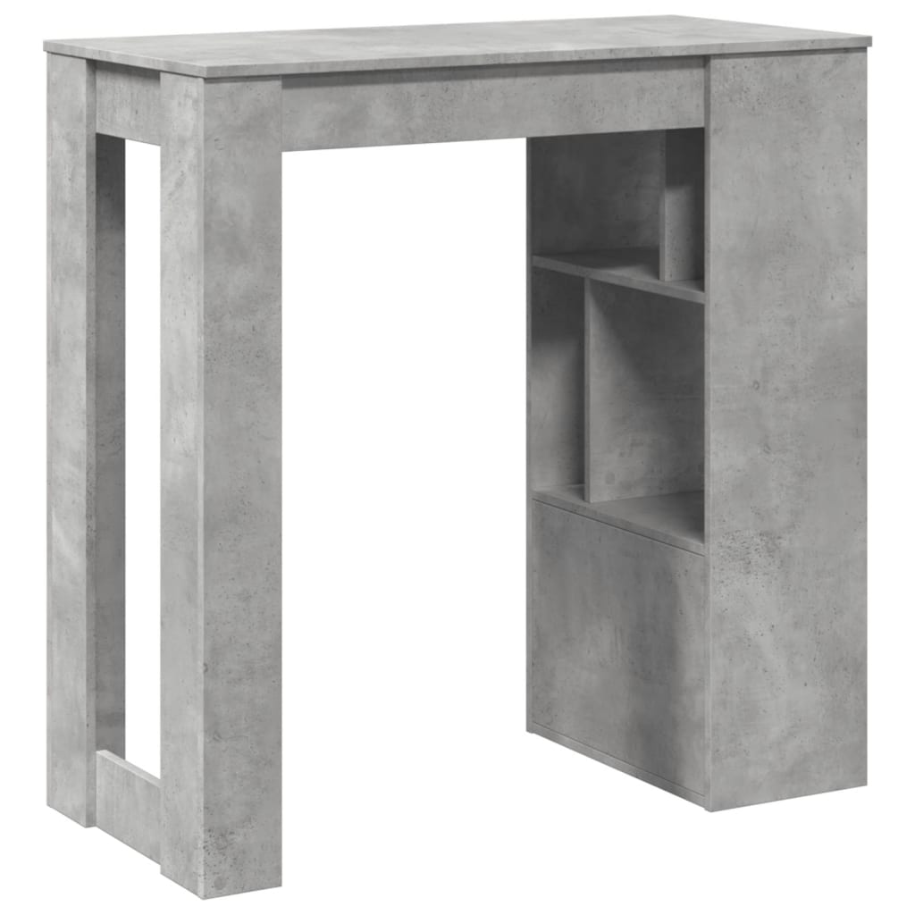 Bar Table with Racks Concrete Grey 102x50x103.5 cm Engineered Wood