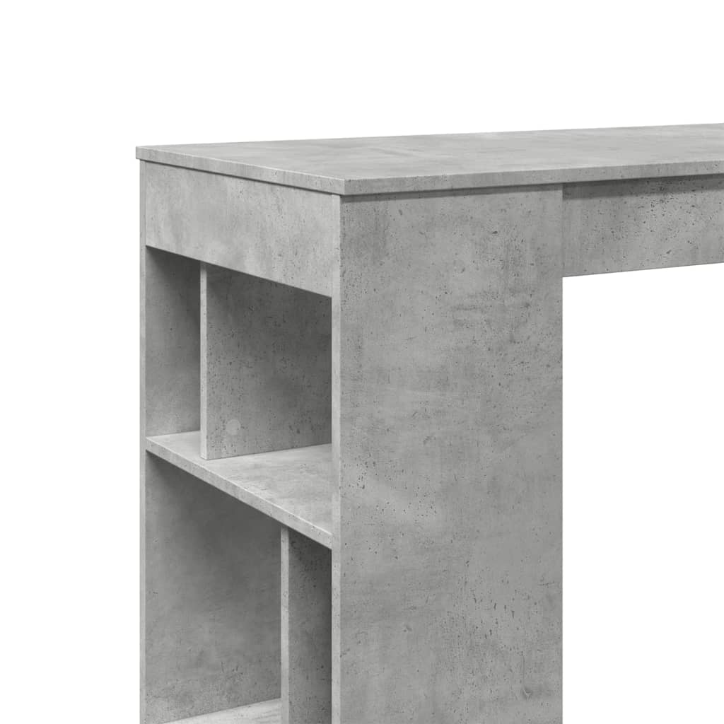 Bar Table with Racks Concrete Grey 102x50x103.5 cm Engineered Wood