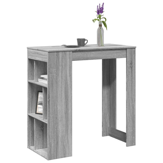 Bar Table with Racks Grey Sonoma 102x50x103.5 cm Engineered Wood