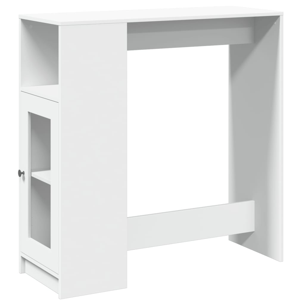 Bar Table with Racks White 101x40x103.5 cm Engineered Wood