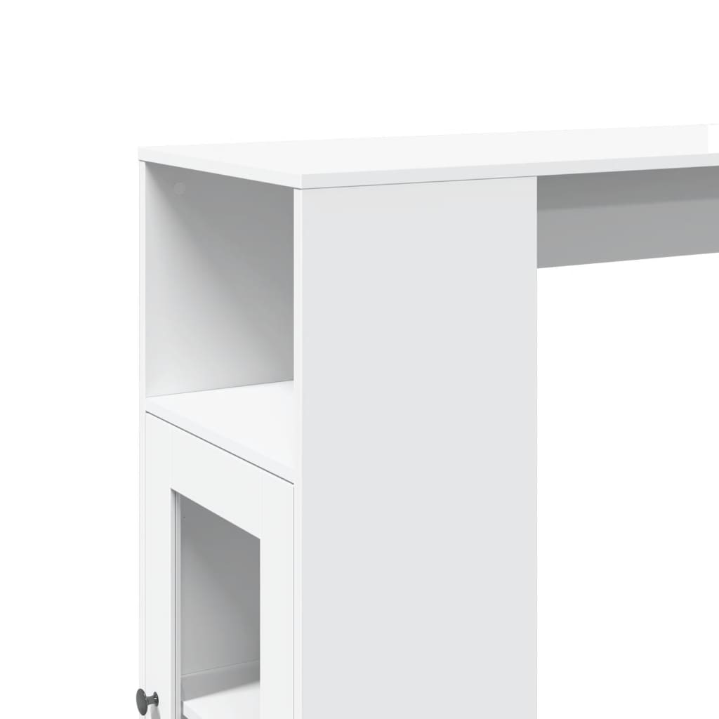 Bar Table with Racks White 101x40x103.5 cm Engineered Wood