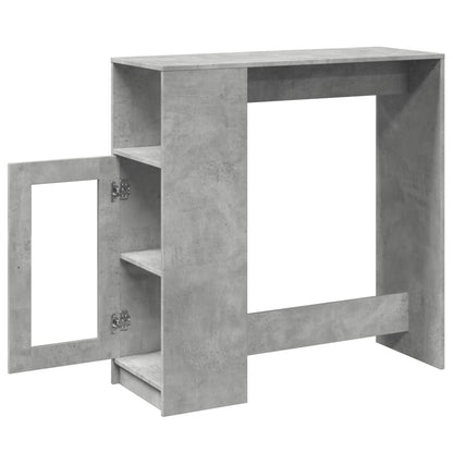 Bar Table with Racks Concrete Grey 101x40x103.5 cm Engineered Wood