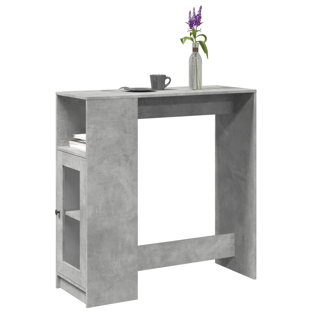 Bar Table with Racks Concrete Grey 101x40x103.5 cm Engineered Wood