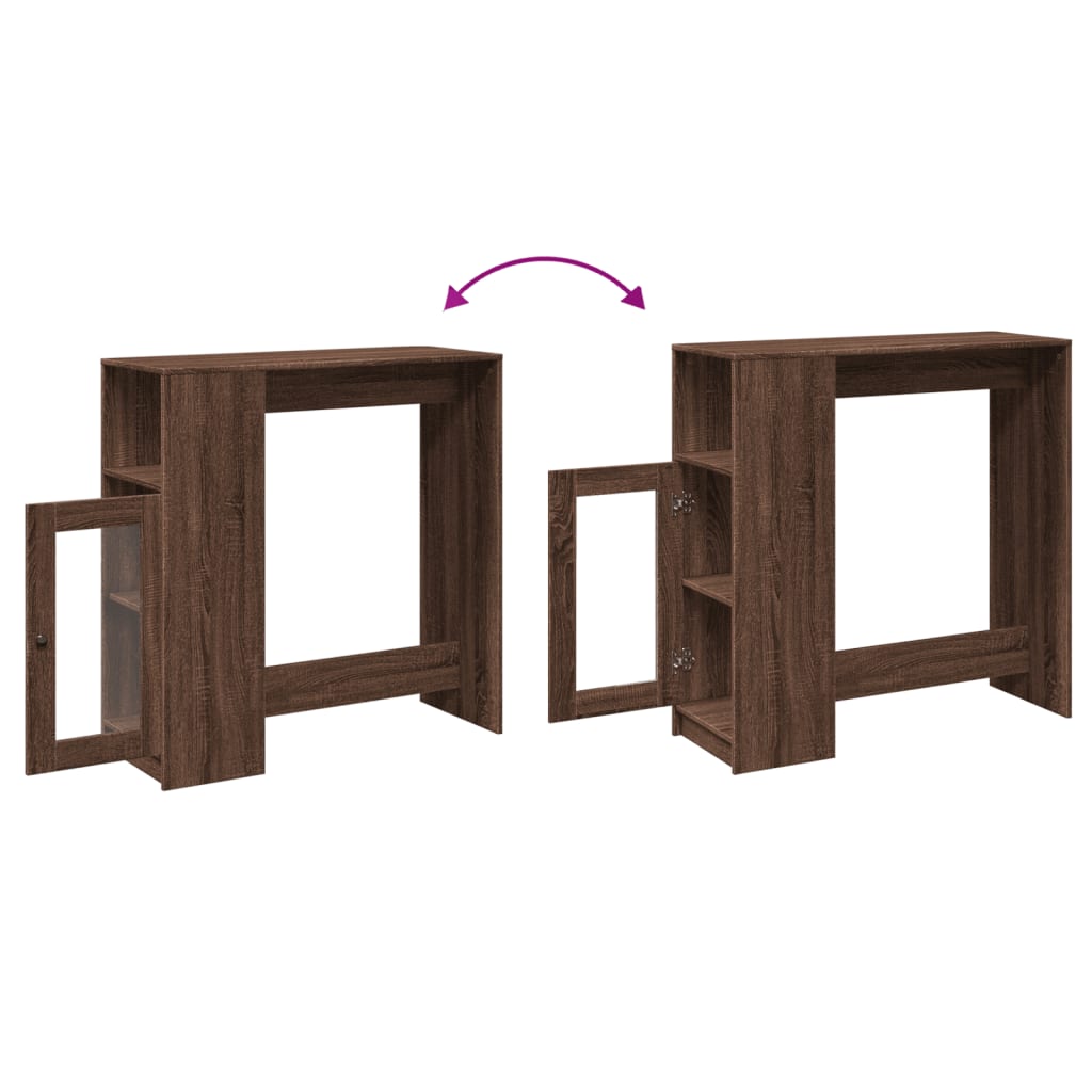 Bar Table with Racks Brown Oak 101x40x103.5 cm Engineered Wood