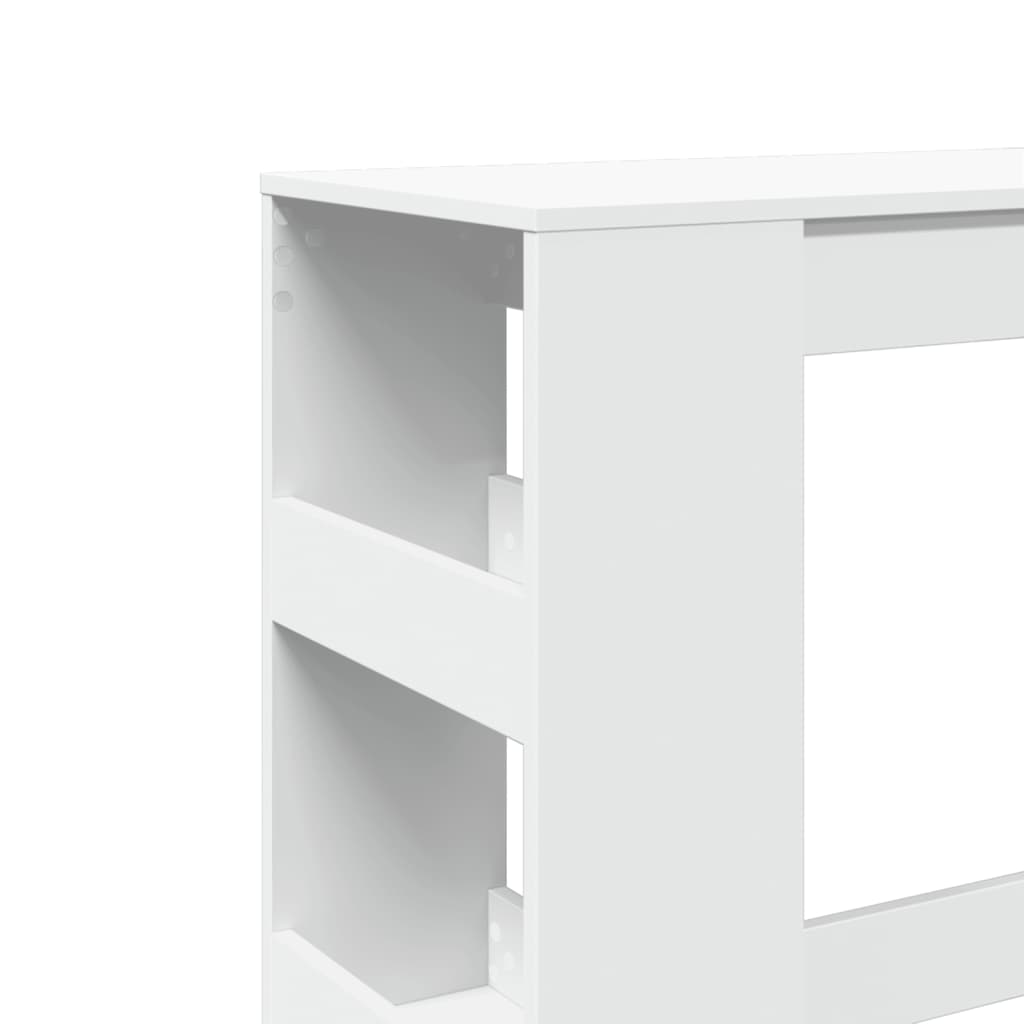 Bar Table with Racks White 90x40x103.5 cm Engineered Wood