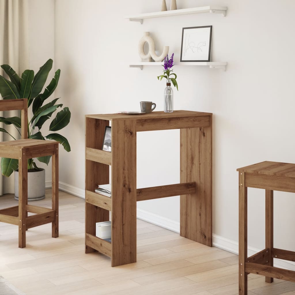 Bar Table with Racks Artisan Oak 90x40x103.5 cm Engineered Wood