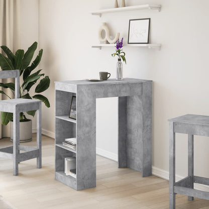 Bar Table with Racks Concrete Grey 95x47x103.5 cm Engineered Wood