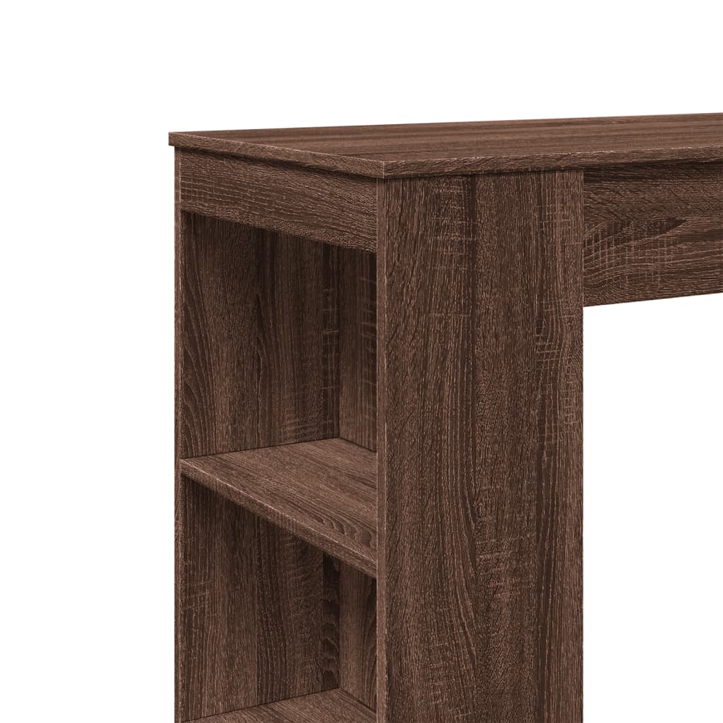 Bar Table with Racks Brown Oak 95x47x103.5 cm Engineered Wood