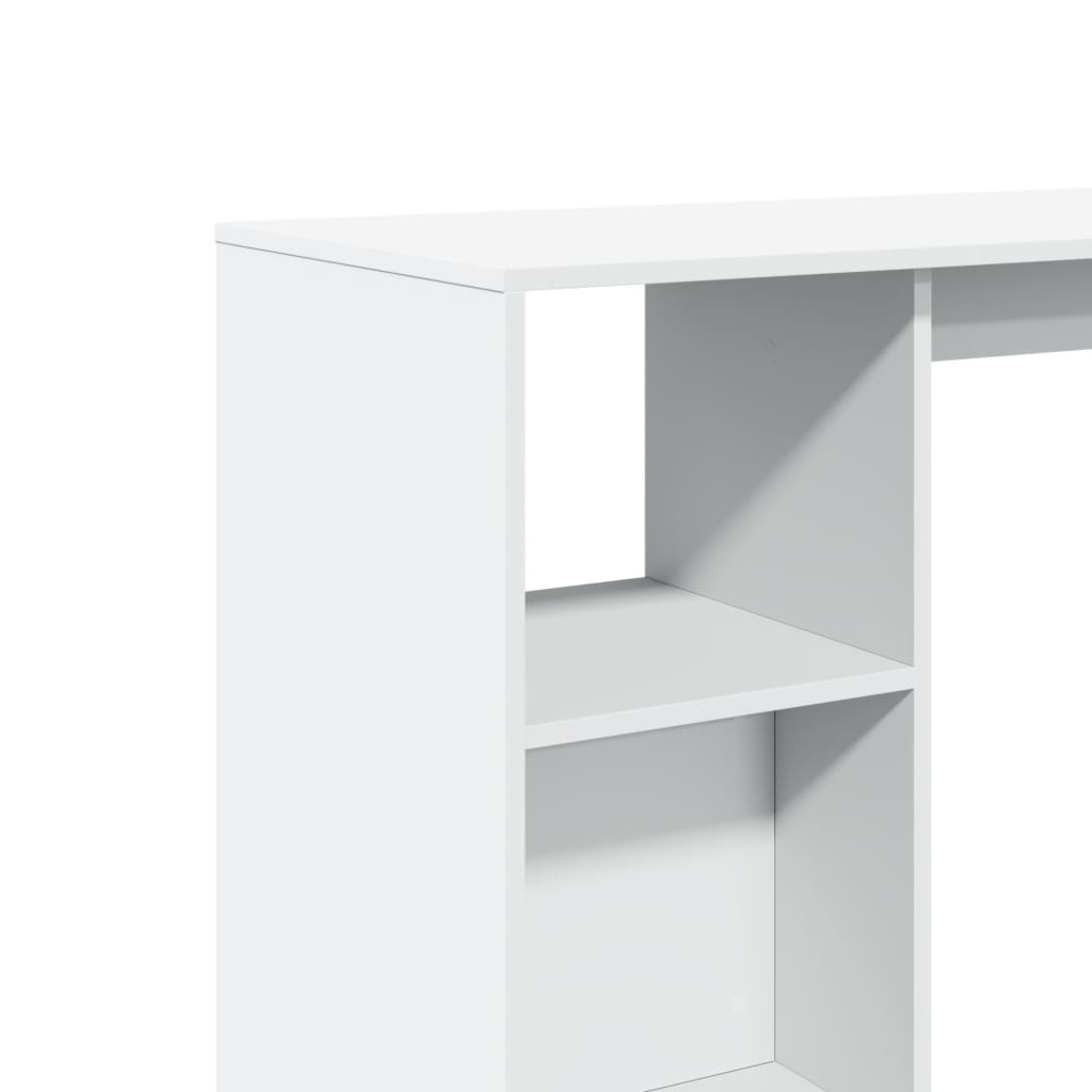 Bar Table with Shelf White 124x46x103.5 cm Engineered Wood