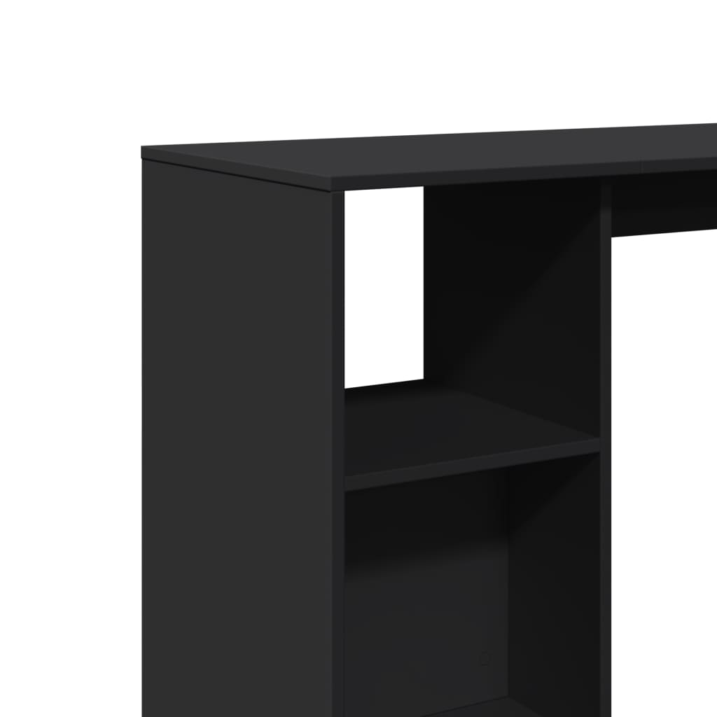 Bar Table with Shelf Black 124x46x103.5 cm Engineered Wood