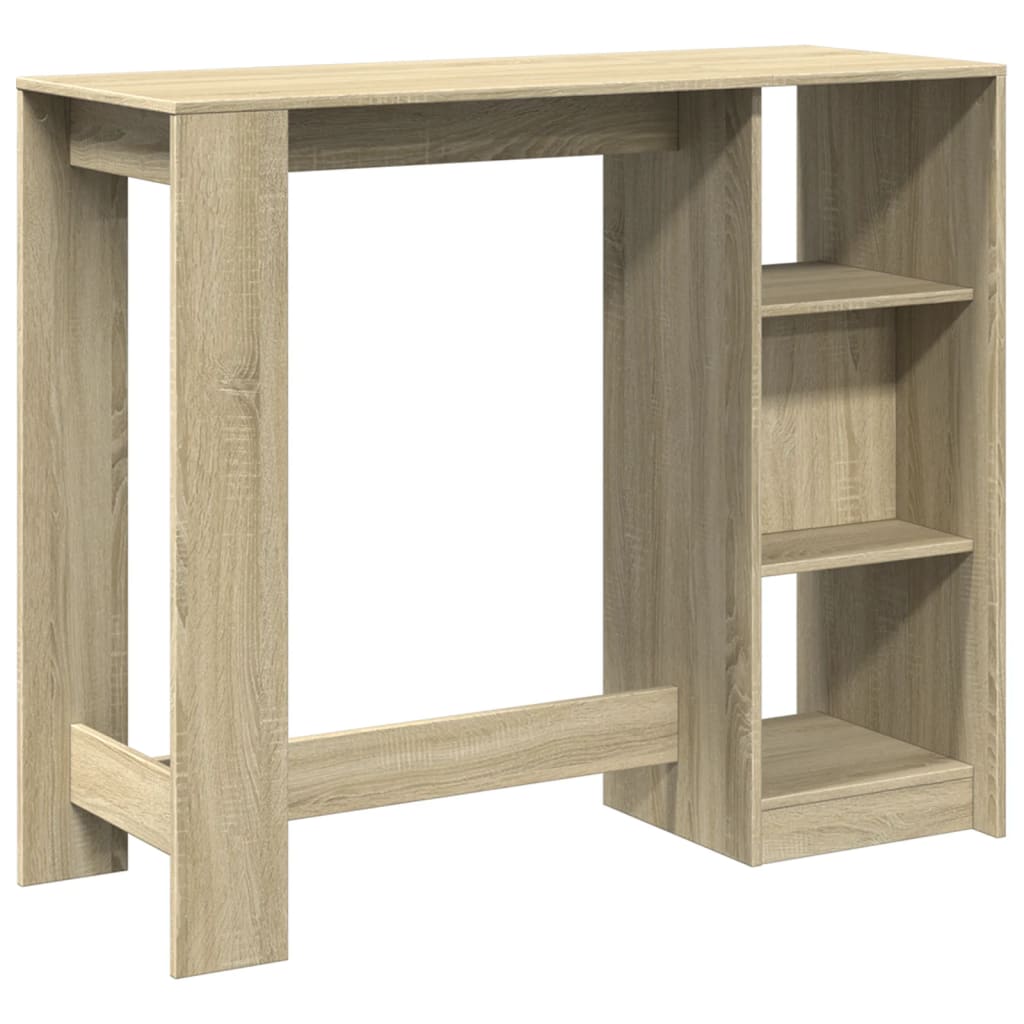 Bar Table with Shelf Sonoma Oak 124x46x103.5 cm Engineered Wood