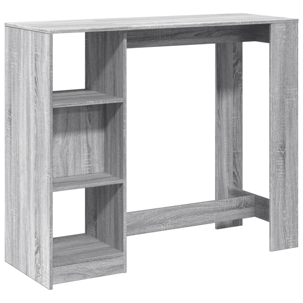 Bar Table with Shelf Grey Sonoma 124x46x103.5 cm Engineered Wood