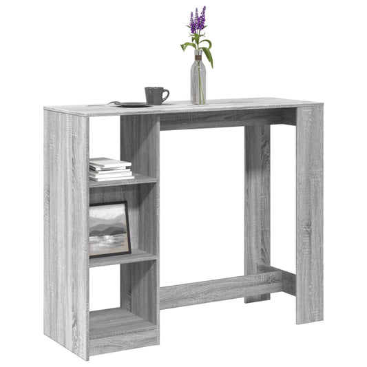 Bar Table with Shelf Grey Sonoma 124x46x103.5 cm Engineered Wood