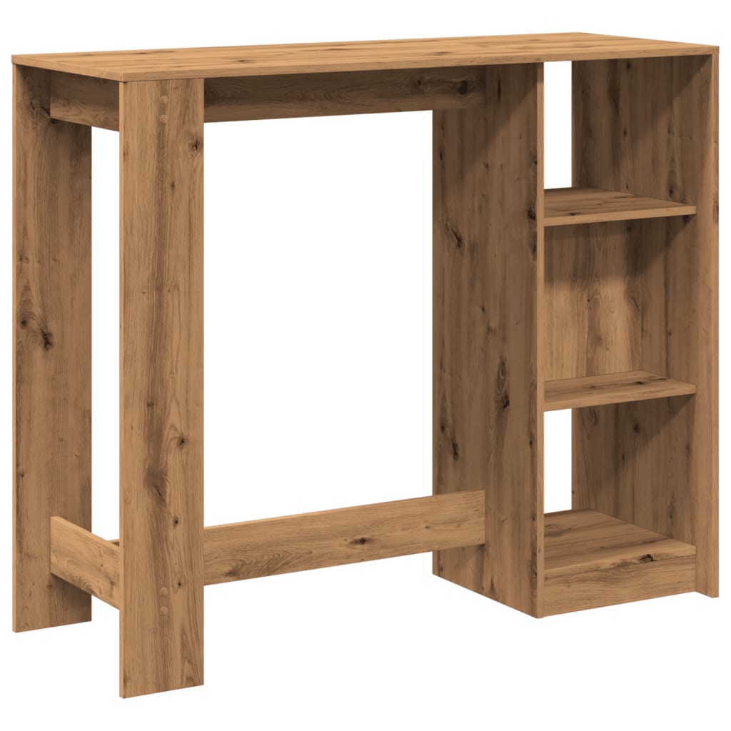 Bar Table with Shelf Artisan Oak 124x46x103.5 cm Engineered Wood