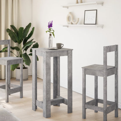 Bar Table Concrete Grey 51x50x103.5 cm Engineered Wood