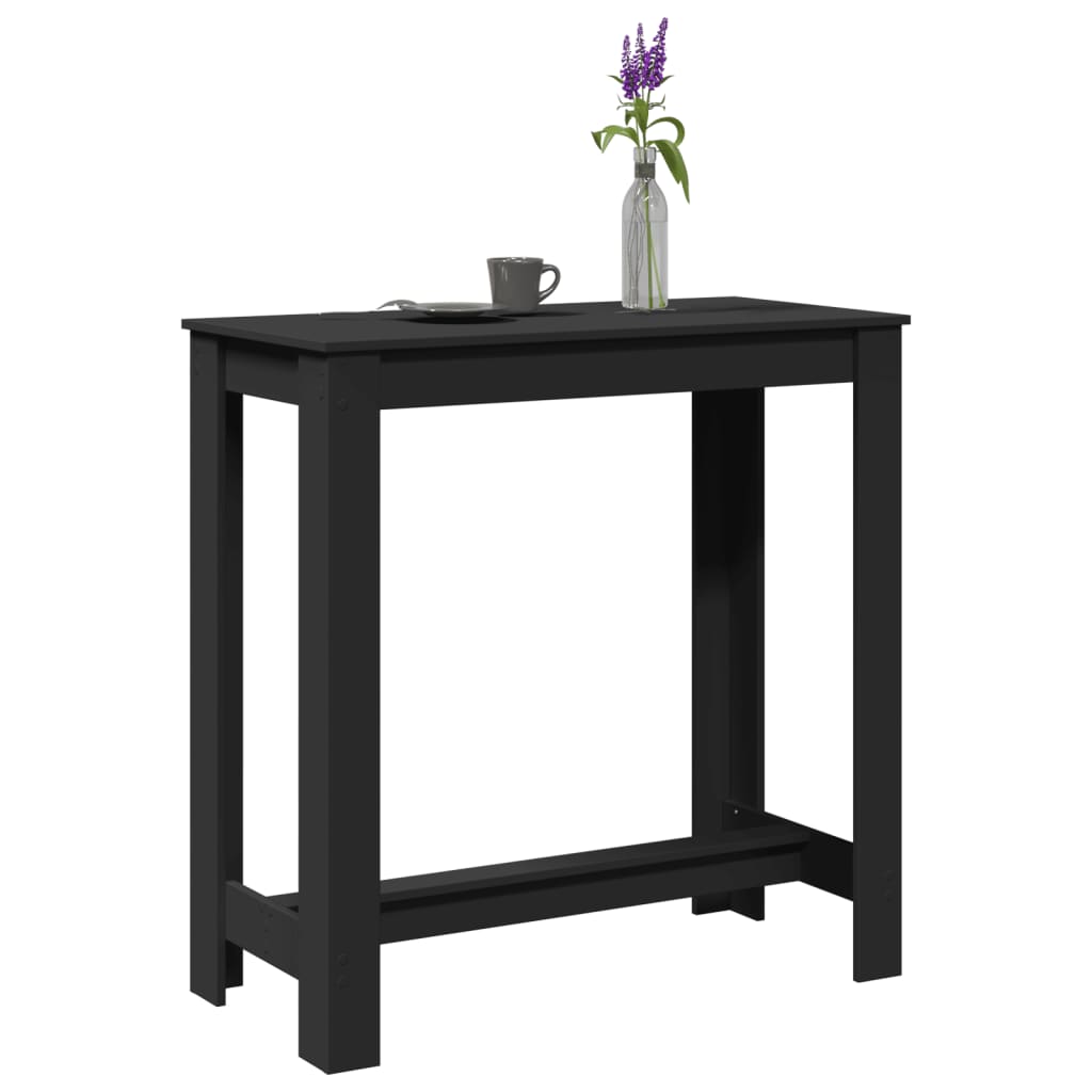 Bar Table Black 102x50x103.5 cm Engineered Wood