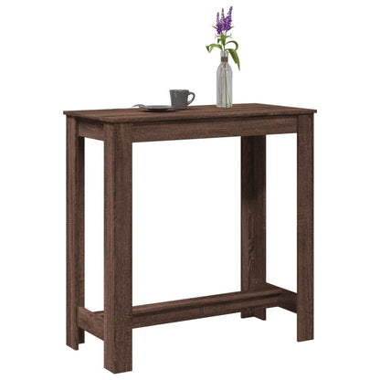 Bar Table Brown Oak 102x50x103.5 cm Engineered Wood