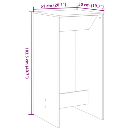 Bar Table White 51x50x103.5 cm Engineered Wood