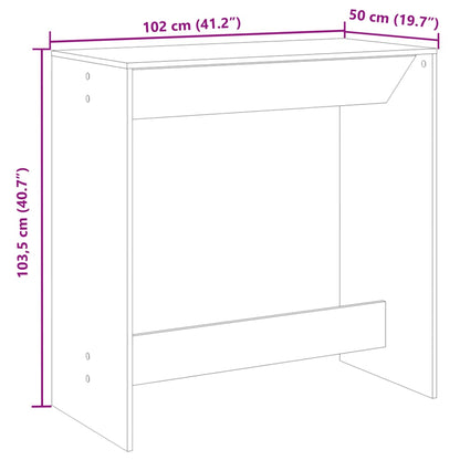 Bar Table White 102x50x103.5 cm Engineered Wood