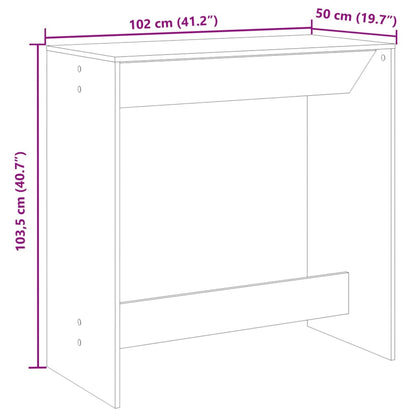 Bar Table Concrete Grey 102x50x103.5 cm Engineered Wood