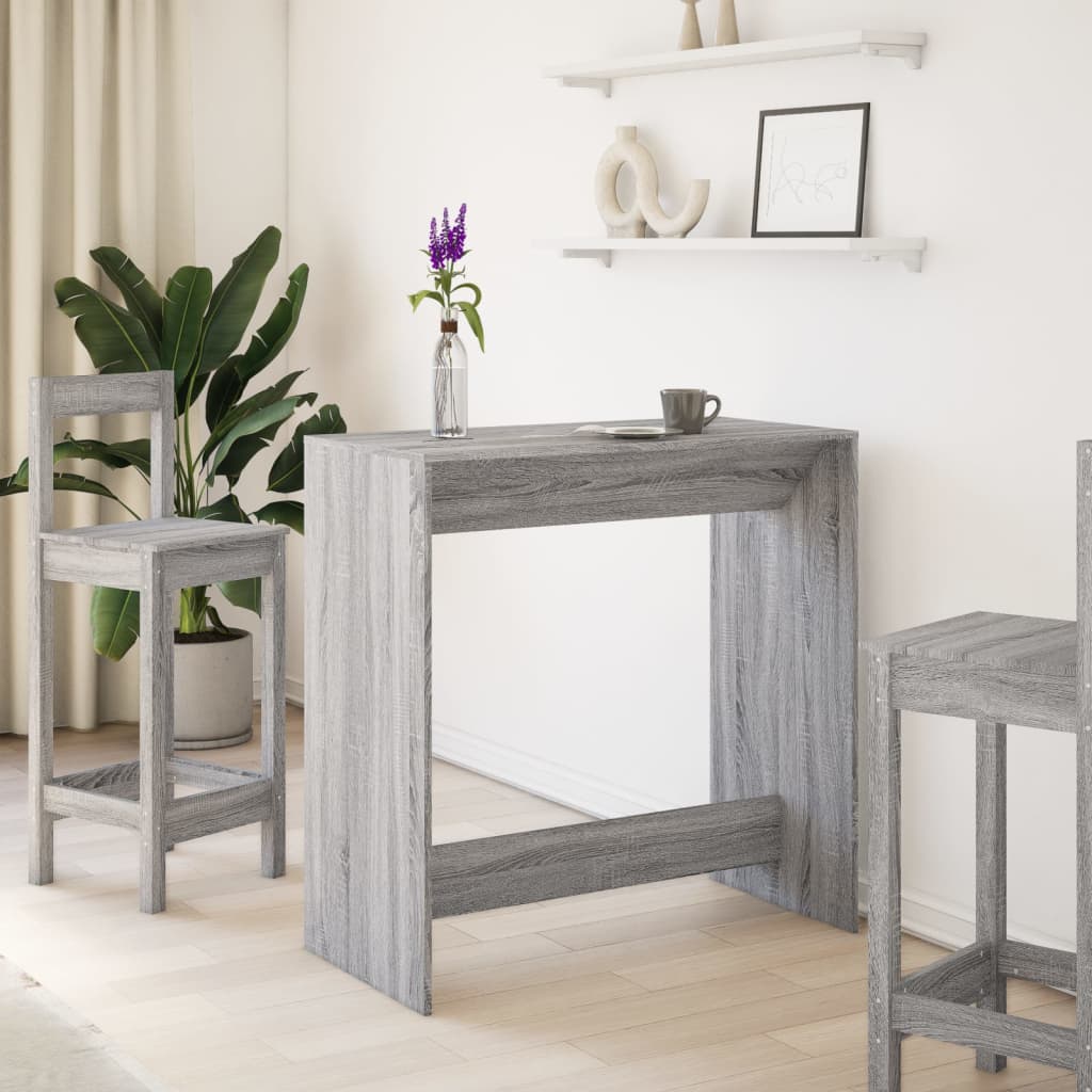 Bar Table Grey Sonoma 102x50x103.5 cm Engineered Wood