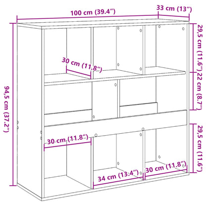 Book Cabinet/Room Divider White 100x33x94.5 cm