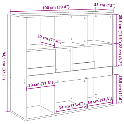 Book Cabinet/Room Divider Black 100x33x94.5 cm