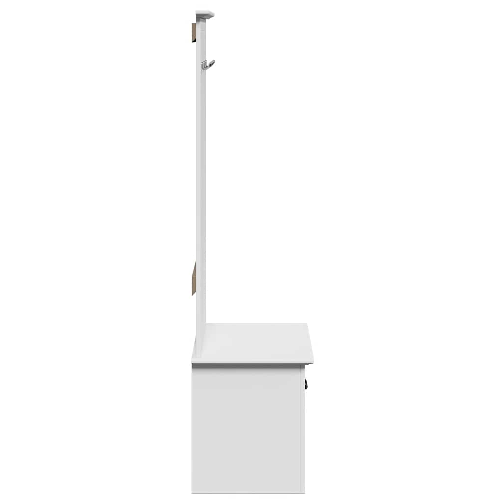 Hallway Cabinet with Hooks BODO White 50x40x157 cm
