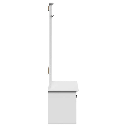 Hallway Cabinet with Hooks BODO White 50x40x157 cm
