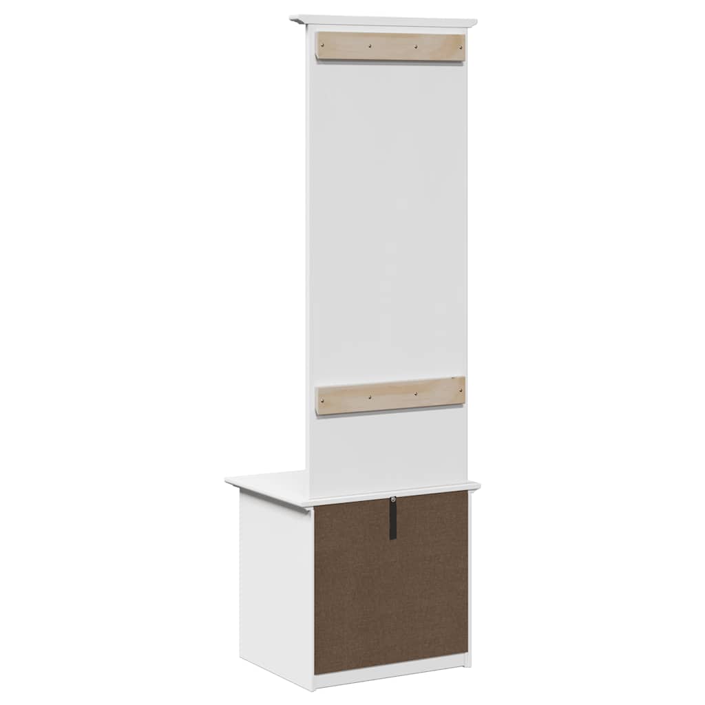 Hallway Cabinet with Hooks BODO White 50x40x157 cm