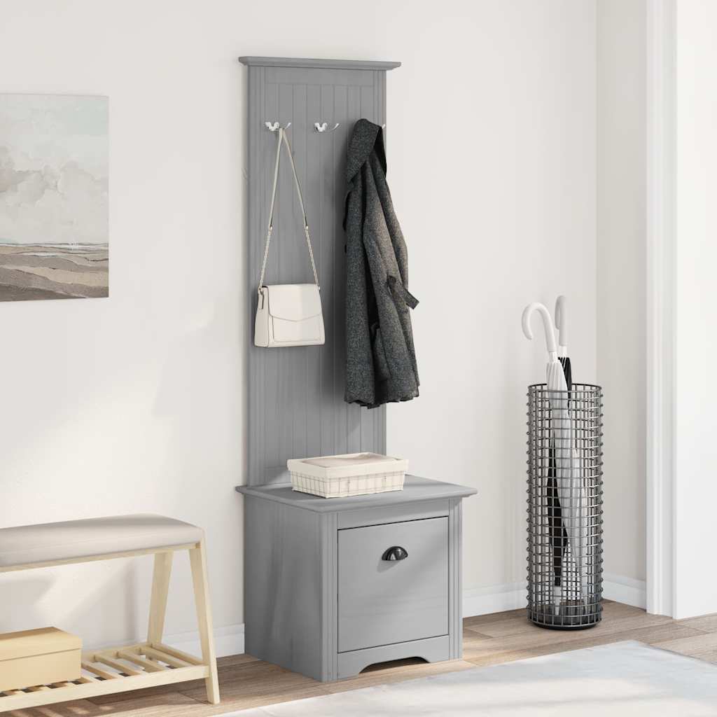 Hallway Cabinet with Hooks BODO Grey 50x40x157 cm