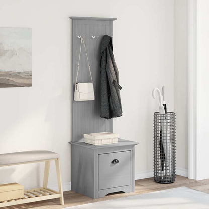 Hallway Cabinet with Hooks BODO Grey 50x40x157 cm
