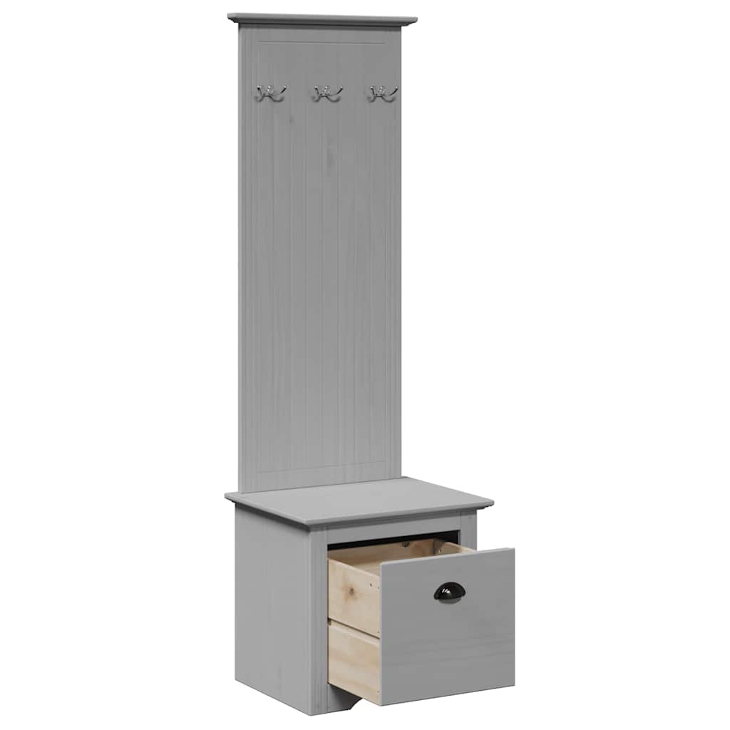 Hallway Cabinet with Hooks BODO Grey 50x40x157 cm