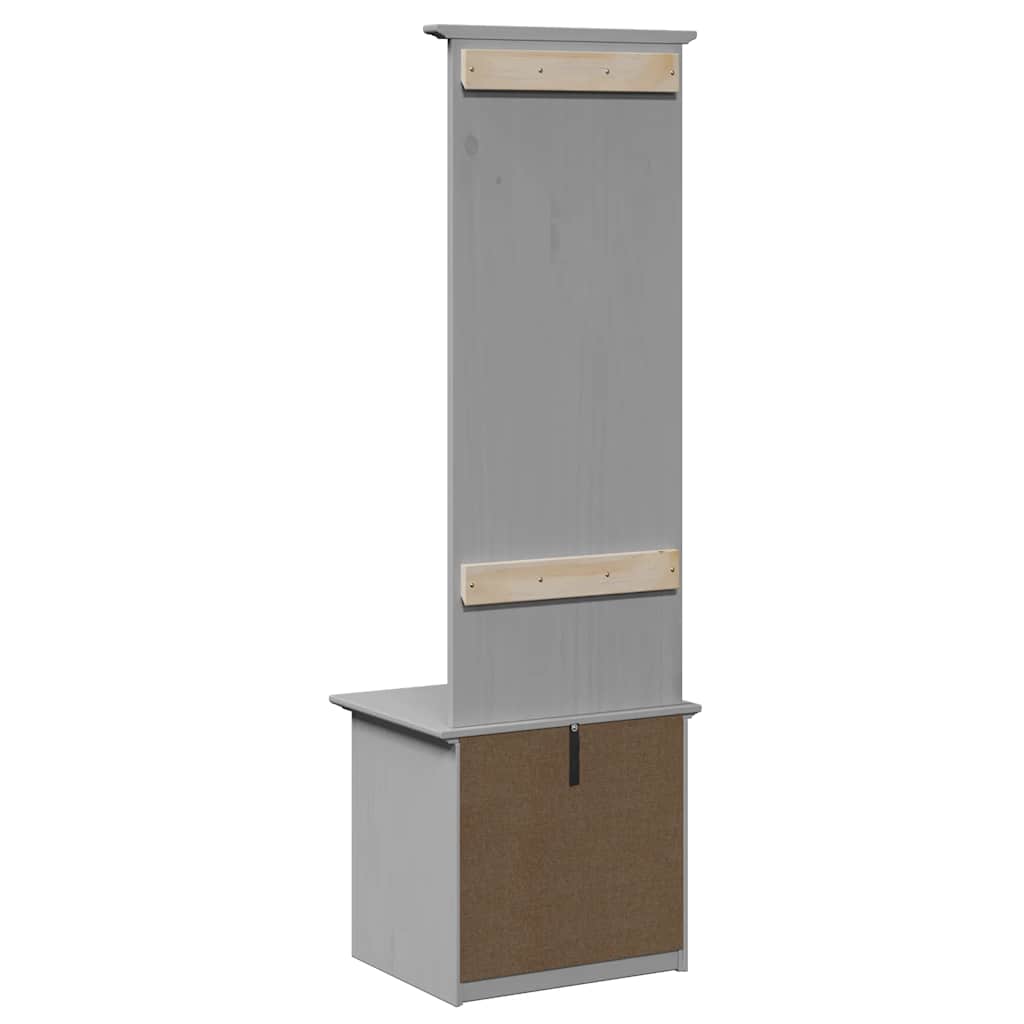 Hallway Cabinet with Hooks BODO Grey 50x40x157 cm