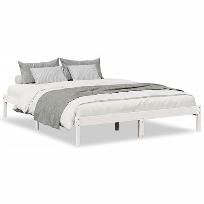 Extra Long Bed Frame without Mattress White 160x210 cm Solid Wood Pine