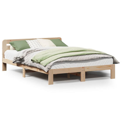 Bed Frame without Mattress 135x190 cm Double Solid Wood Pine
