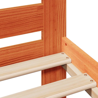 Bed Frame without Mattress Wax Brown 135x190 cm Double Solid Wood Pine