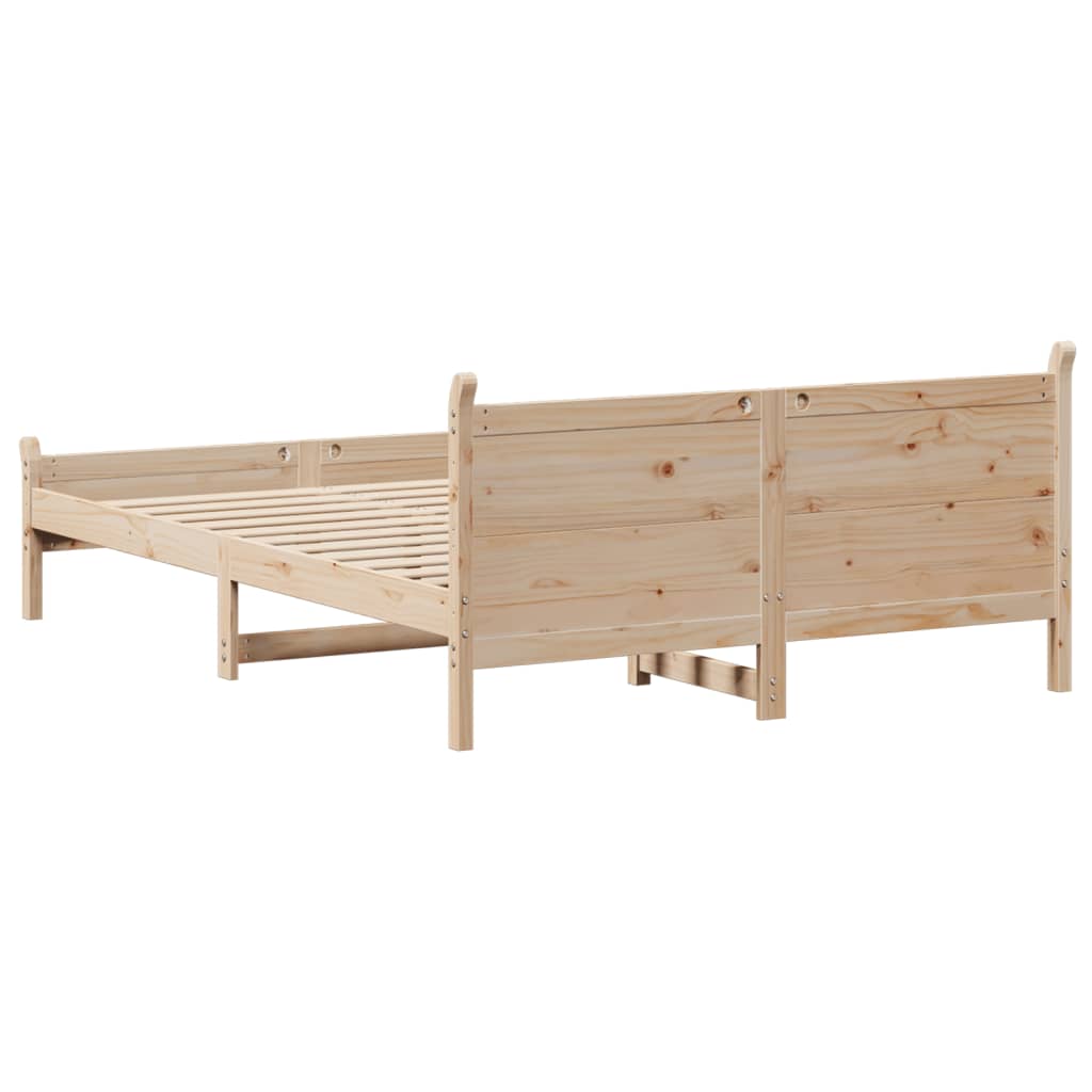 Bed Frame without Mattress 150x200 cm King Size Solid Wood Pine