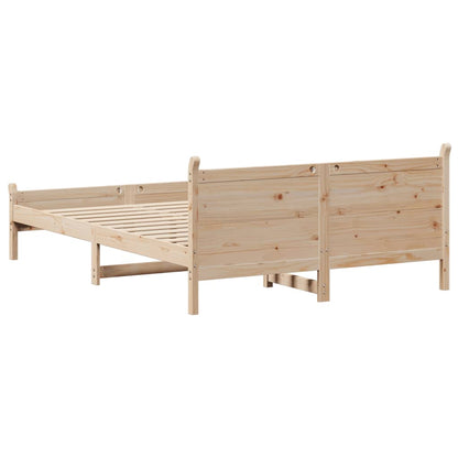 Bed Frame without Mattress 150x200 cm King Size Solid Wood Pine