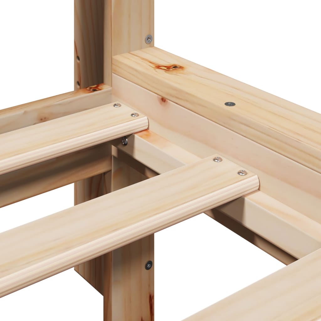 Bookcase Bed without Mattress 90x200 cm Solid Wood Pine
