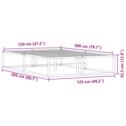 Bed Frame without Mattress White 120x200 cm Metal