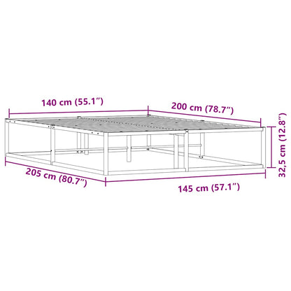 Bed Frame without Mattress White 140x200 cm Metal