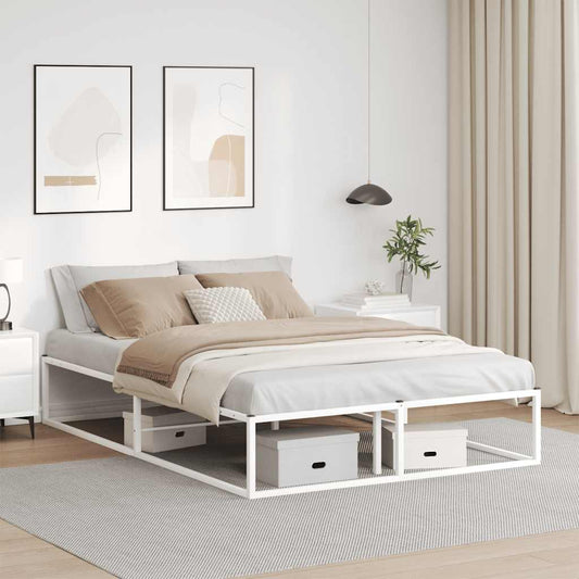Bed Frame without Mattress White 140x200 cm Metal