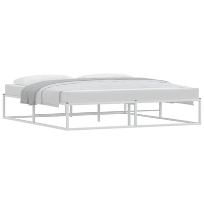 Bed Frame without Mattress White 180x200 cm Super King Metal