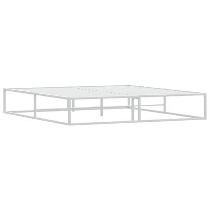 Bed Frame without Mattress White 180x200 cm Super King Metal