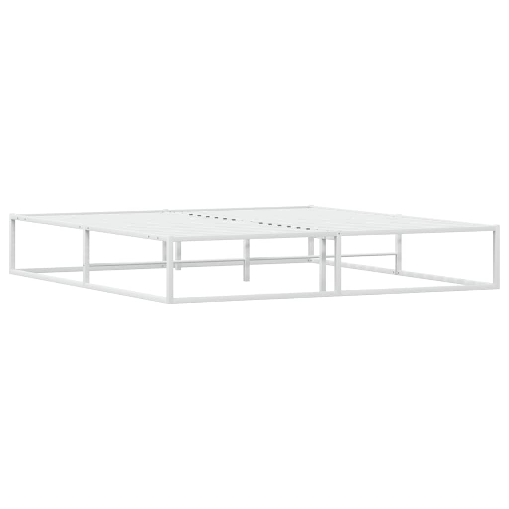 Bed Frame without Mattress White 180x200 cm Super King Metal