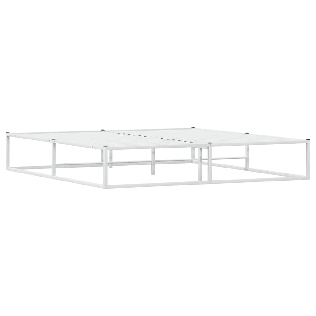 Bed Frame without Mattress White 180x200 cm Super King Metal