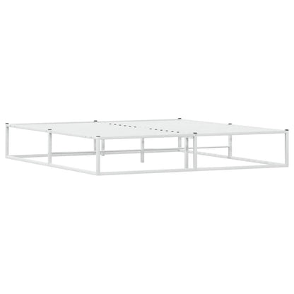 Bed Frame without Mattress White 180x200 cm Super King Metal